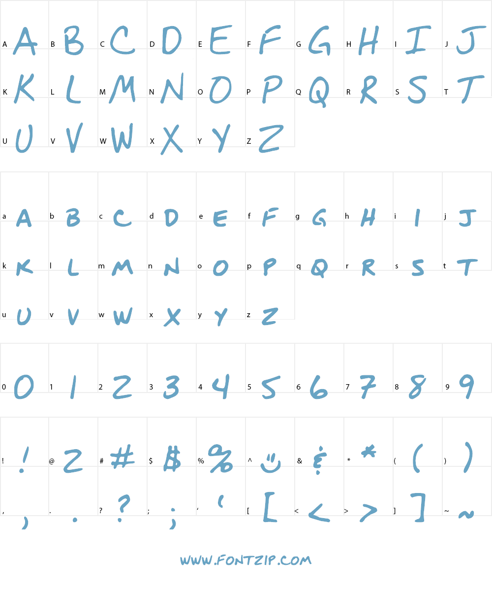 DJB BLUEPRINT Font Character